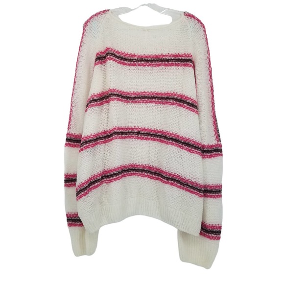 Free People Hockley Stripe Sweater in Evening Cream Peaches NEW WITH TAGS - Picture 3 of 9